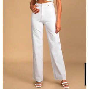 Rolla’s White High Rise Loose Straight Jeans Women’s Size 28 M82